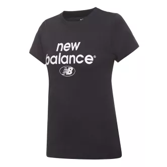 t-shirt cotone nero tessuto jersey new balance donna