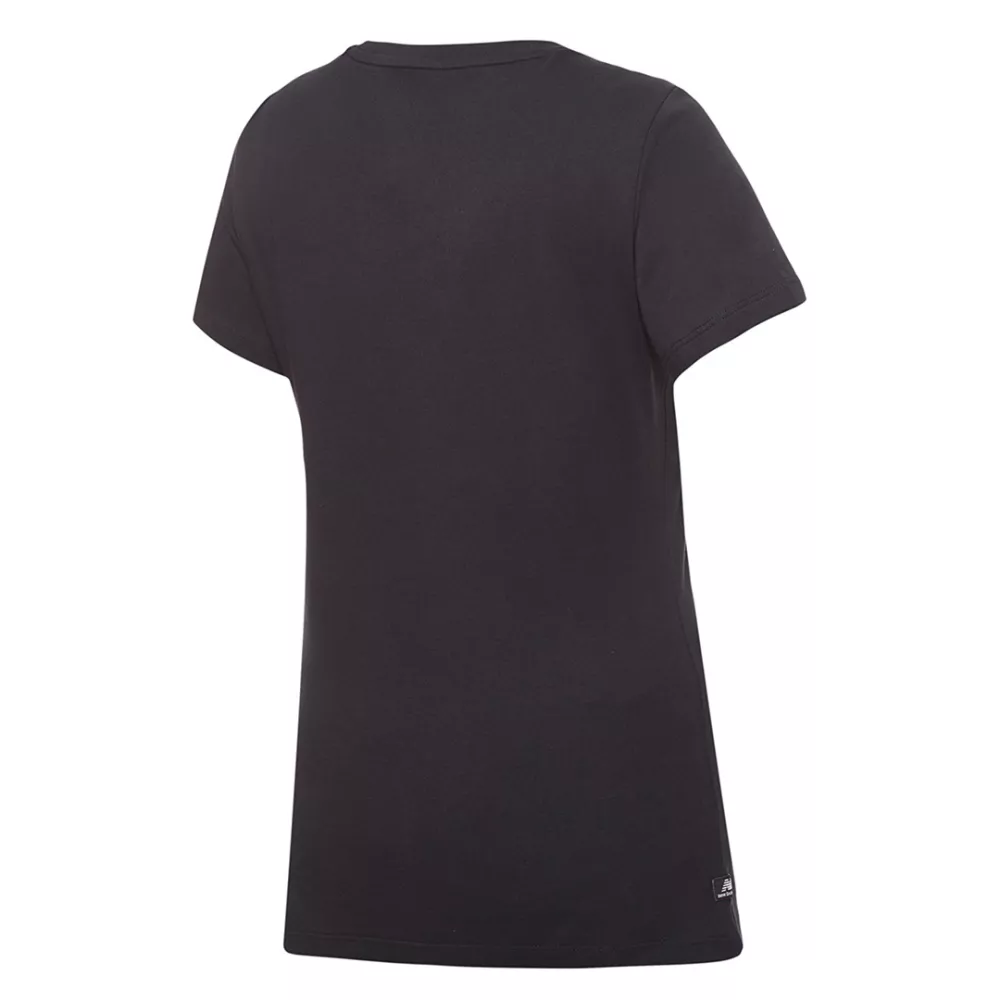 t-shirt cotton black jersey fabric new balance woman