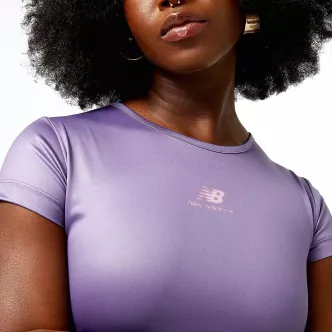 Pearl Cropped new balance lilac t-shirt
