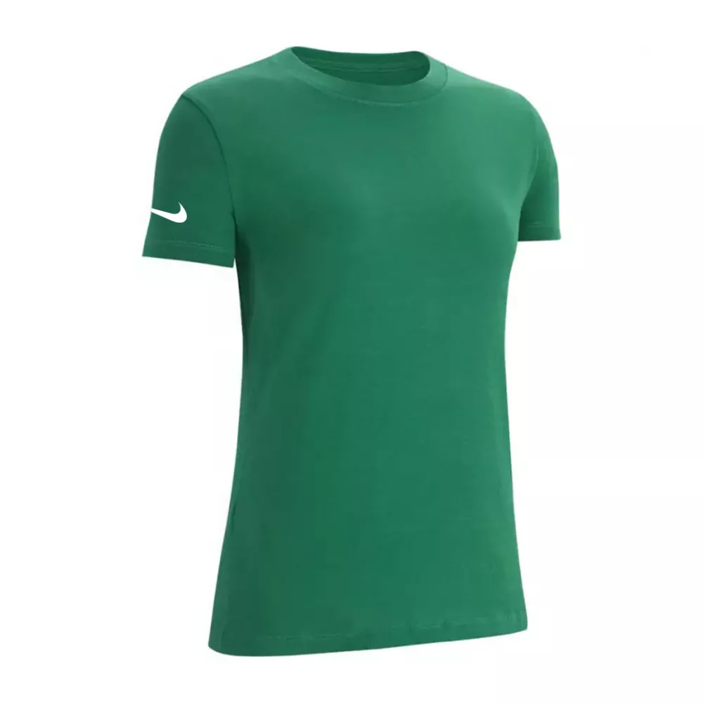 women's green nike swoosh t-shirt on sleeve