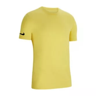 Yellow nike children's t-shirt with swoosh on the sleeve
