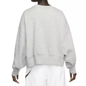 women's light gray short oversized nike crewneck sweatshirt