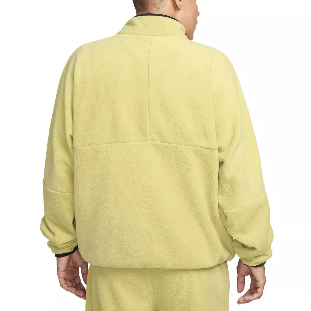gold nike club fleece zip sweatshirt