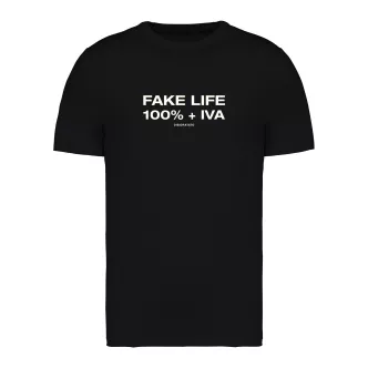 t-shirt unisex fake life nera