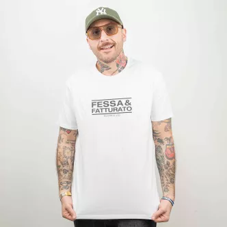 White unisex fessa e fatturato T-shirt